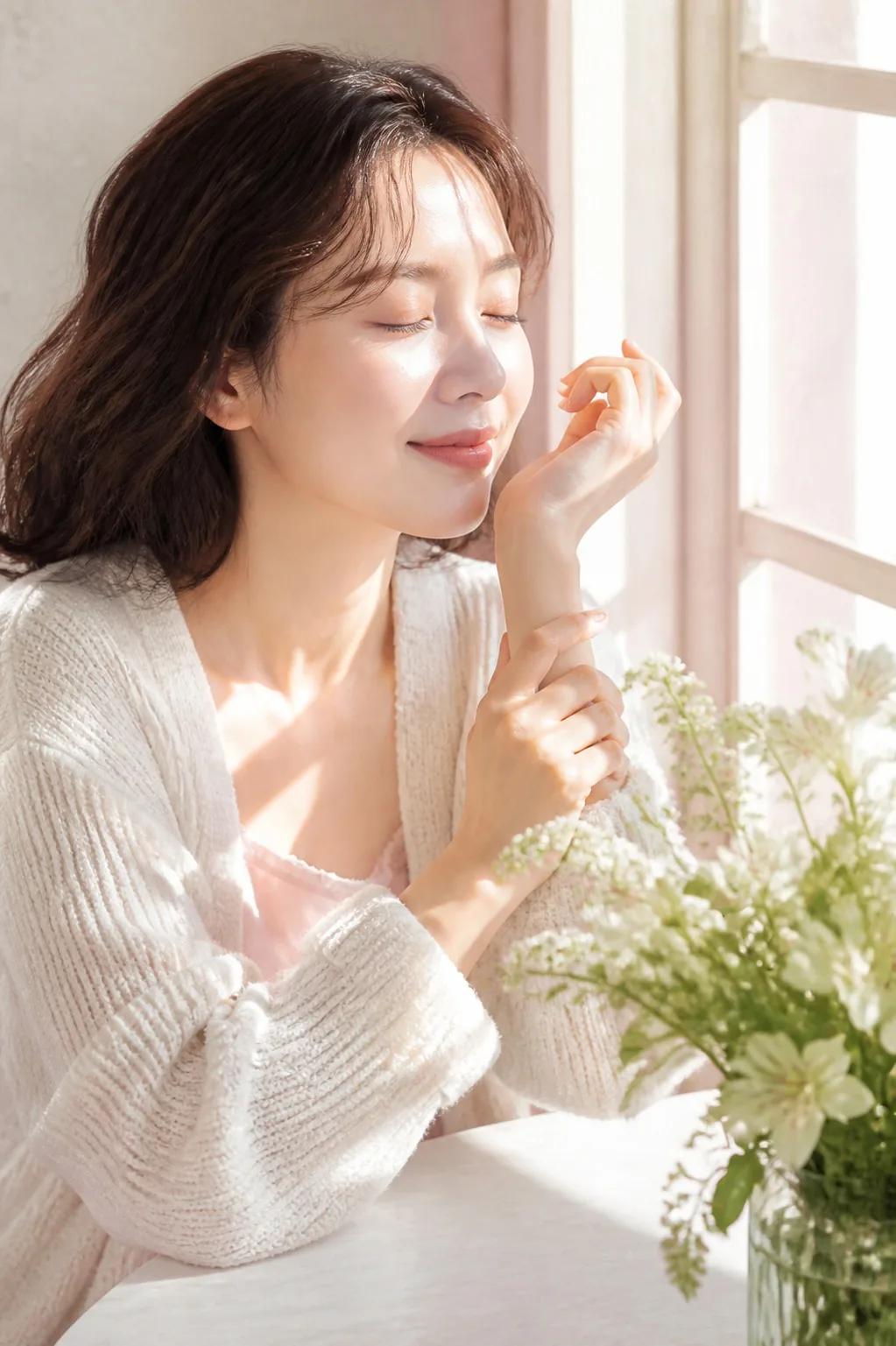 窓辺でRoséeの余韻を感じる女性